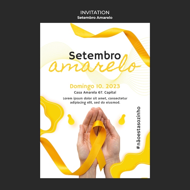 PSD le modèle d'invitation de setembro amarelo