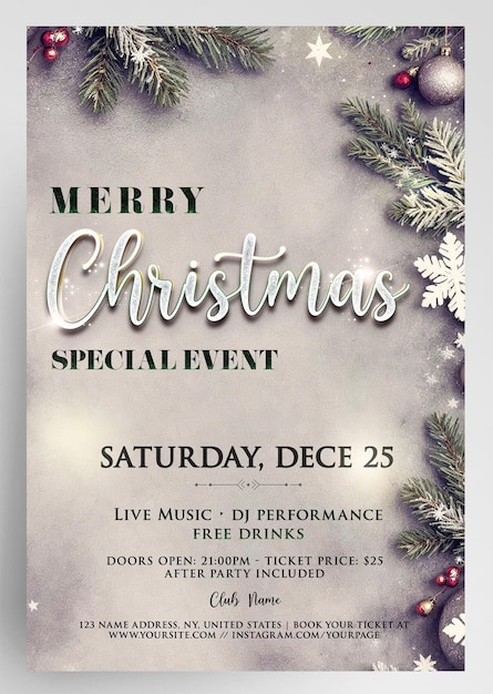 Modèle d'invitation spéciale de Noël