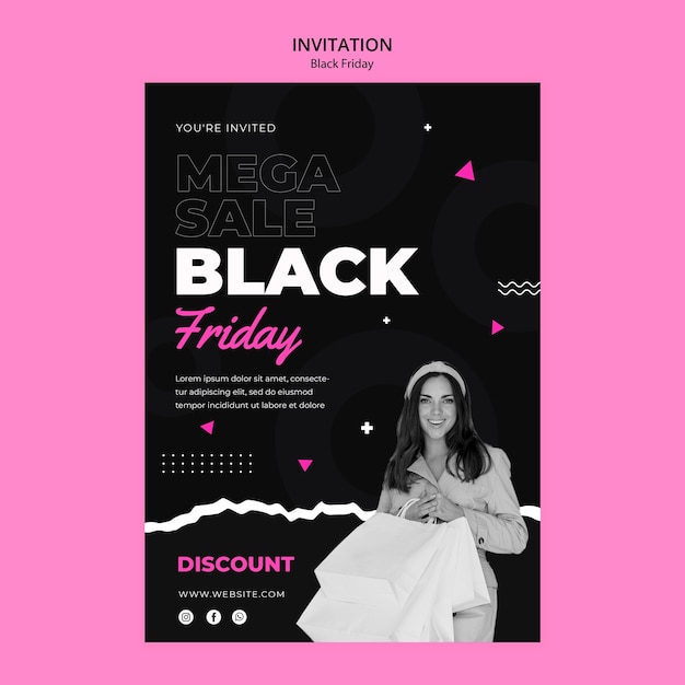 Modèle d'invitation à la vente du vendredi noir