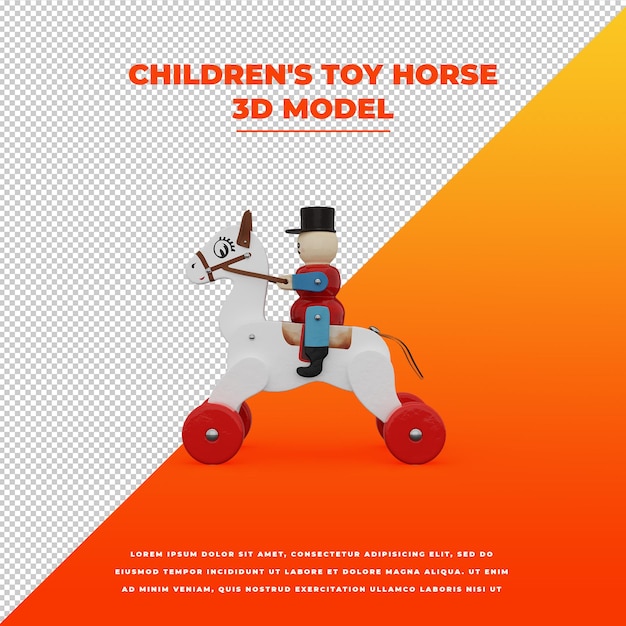 Modèle Isolé 3d De Cheval Jouet Pour Enfants