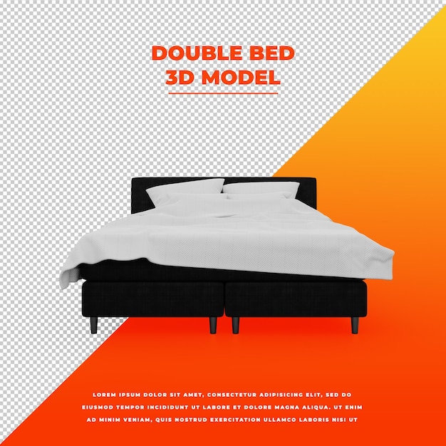 PSD modèle isolé 3d de lit double
