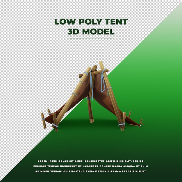 Modèle Isolé 3d De Tente Low Poly