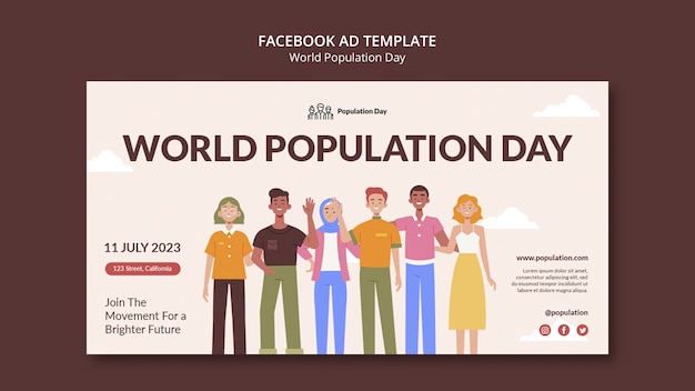 PSD modèle de journée mondiale de la population