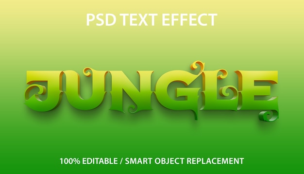 PSD modèle de jungle d'effet de texte