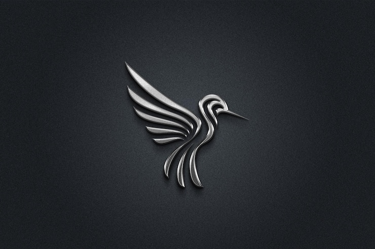 PSD modèle de logo en argent de luxe