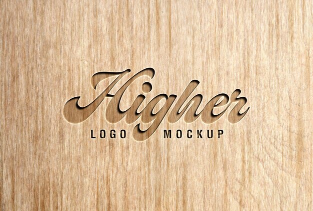 Modèle de logo en bois gravé