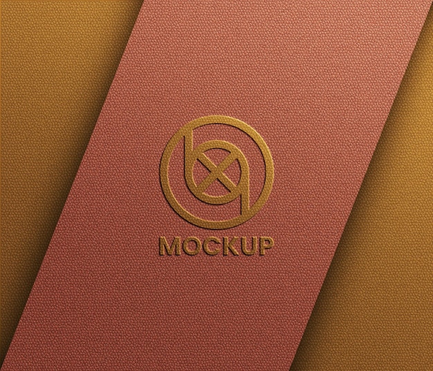 Modèle de logo en cuir en relief