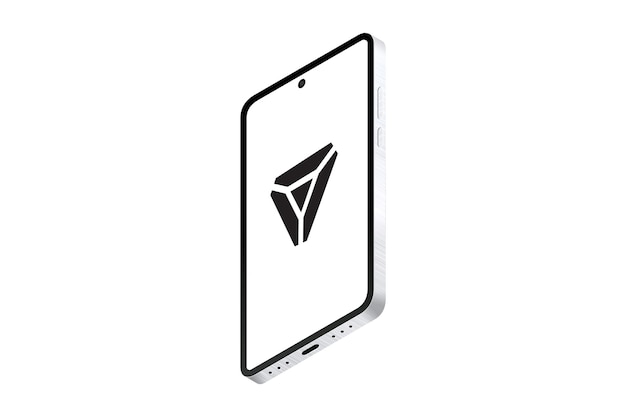 Modèle de logo isométrique droit du smartphone PSD