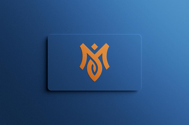 Modèle de logo jaune en relief sur papier