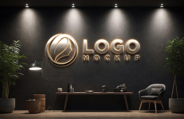 PSD modèle de logo en or de luxe