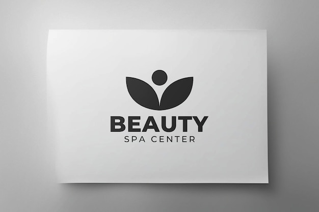 Modèle de logo sur papier blanc