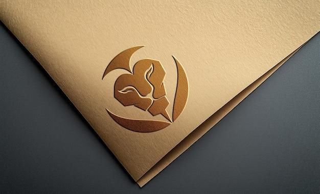 modèle de logo en papier or de luxe