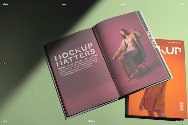 Modèle de magazine avec un design éditorial de mode élégant