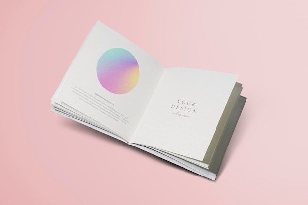 Modèle de magazine psd avec graphique en gradient et fond rose