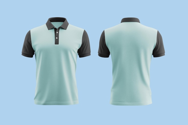 Modèle de maillot de polo à l'avant et à l'arrière