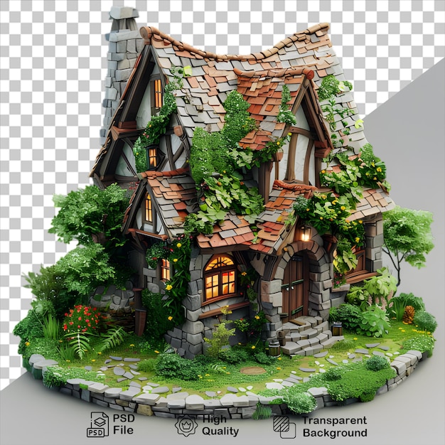 PSD un modèle de maison avec un arbre à l'avant