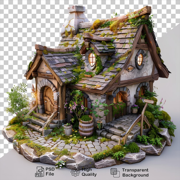 PSD un modèle de maison avec un arbre à l'avant