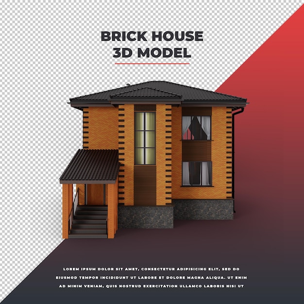 Modèle De Maison En Brique 3d