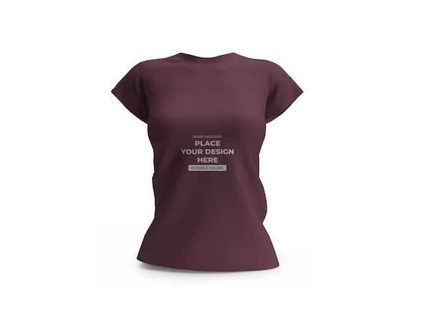 PSD modèle de maquette 3d de t-shirt femme isolé