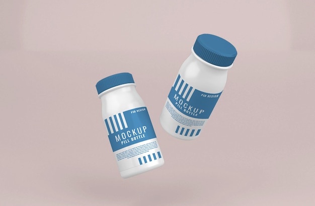 PSD modèle de maquette de bouteille de pilule médicale réaliste