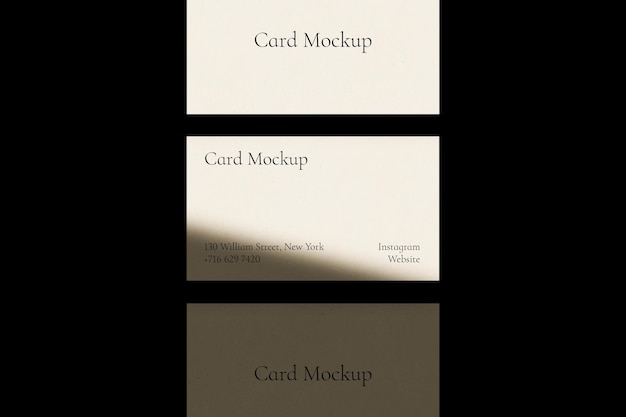 Modèle de maquette de carte de visite avec Shadow Aesthetic Minimalist Beige Stationery Scene Creator Psd