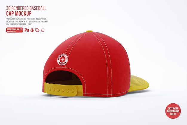 PSD modèle de maquette de casque de baseball rendu