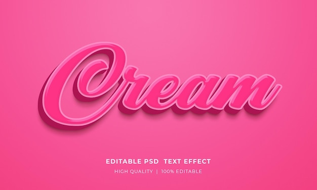 Modèle de maquette d'effet de style de texte modifiable crème