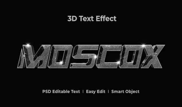 Modèle De Maquette D'effet De Style De Texte Moscox 3d Premium