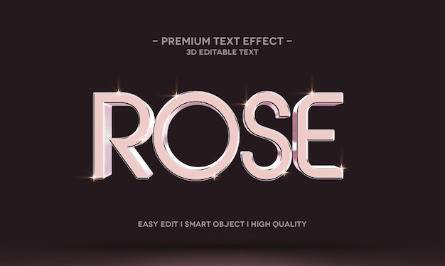 Modèle de maquette d'effet de texte 3D ROSE
