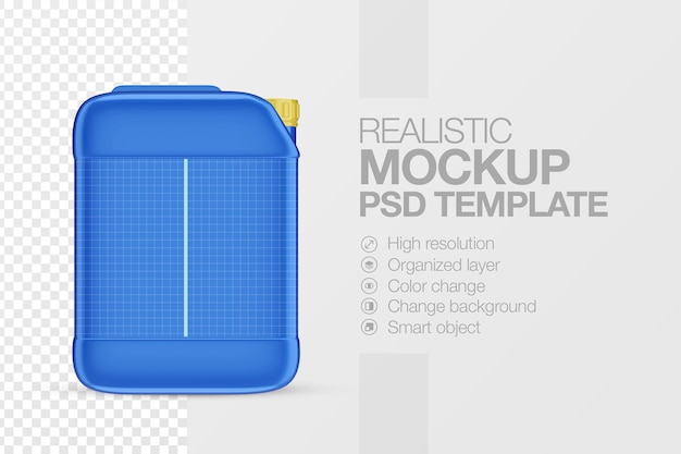 Modèle de maquette de jerrycan en plastique réaliste