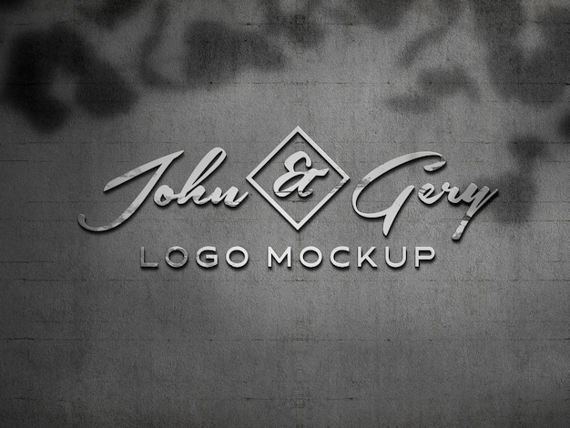 Modèle de maquette de logo avec une superposition d'ombres douces sur un fond de texture en béton Pour la présentation, la marque, l'identité d'entreprise, la publicité et la publicité commerciale ou commerciale