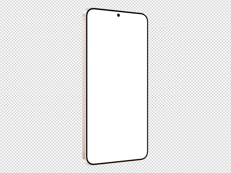PSD modèle de maquette d'or rose du samsung galaxy s25 sans arrière-plan isométrique