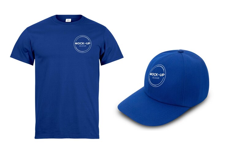 Modèle de maquette réaliste de casquette et de t-shirt pour votre conception