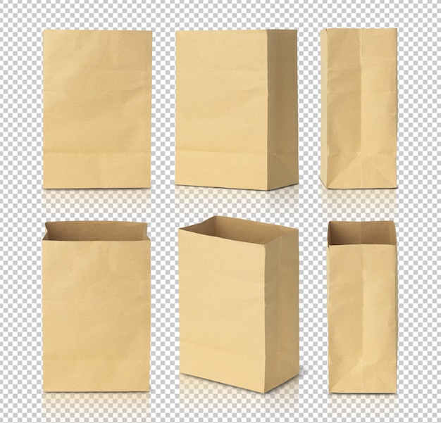 PSD modèle de maquette de sacs en papier brun recyclé pour votre conception.