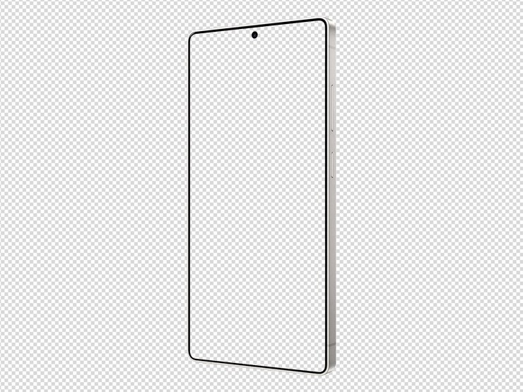 PSD modèle de maquette samsung s25 ultra jadegreen sans arrière-plan et cadre d'écran uniquement isométrique