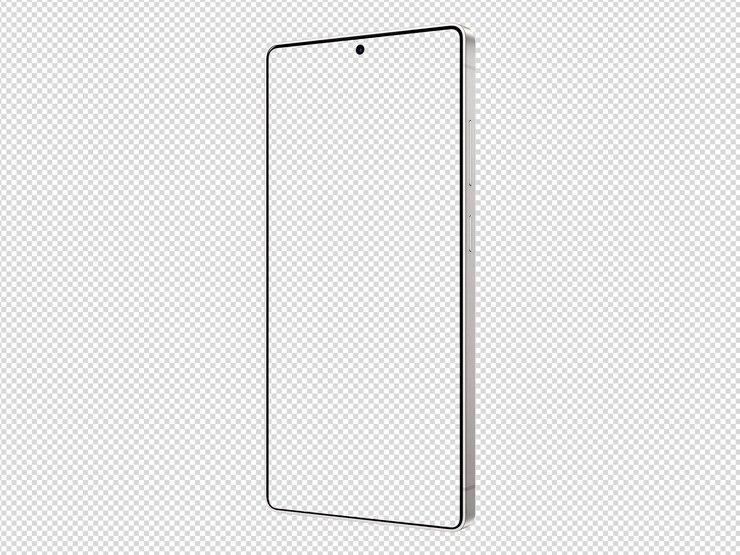 PSD modèle de maquette samsung s25 ultra pinkgold sans arrière-plan et cadre d'écran uniquement isométrique