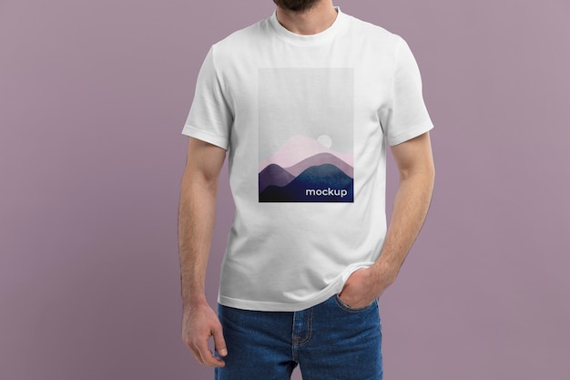 Modèle de maquette de t-shirt blanc