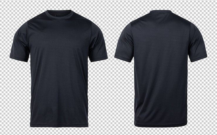 Modèle de maquette de t-shirts de sport noir avant et arrière pour votre conception.