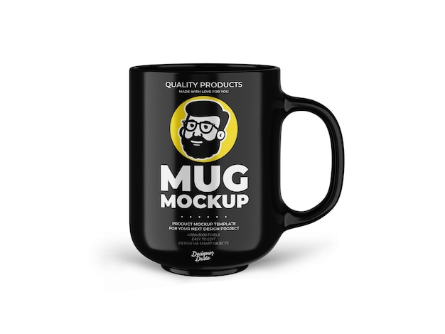 Modèle de maquette de tasse noire