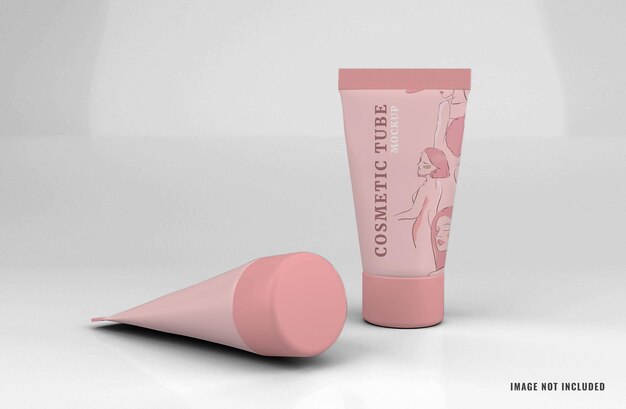 Modèle De Maquette De Tube De Crème Cosmétique Réaliste