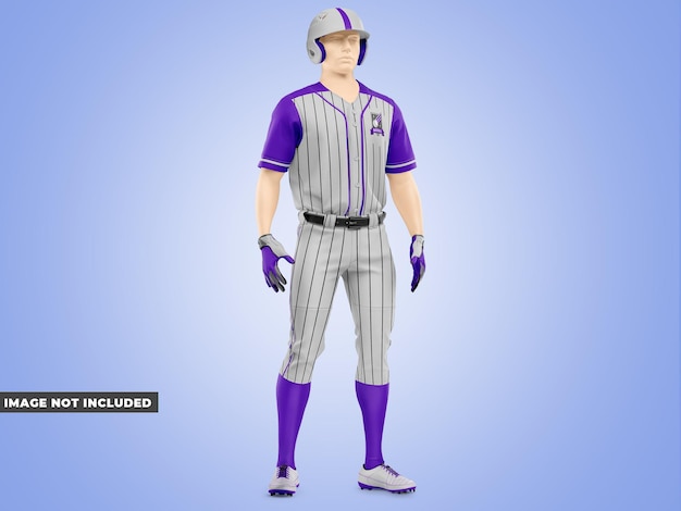Modèle de maquette d'uniforme de baseball demi-vue latérale
