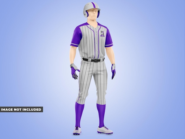 PSD modèle de maquette d'uniforme de baseball demi-vue latérale