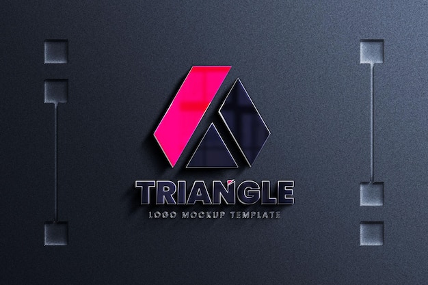 Modèle de maquettes de logo de mur noir 3D