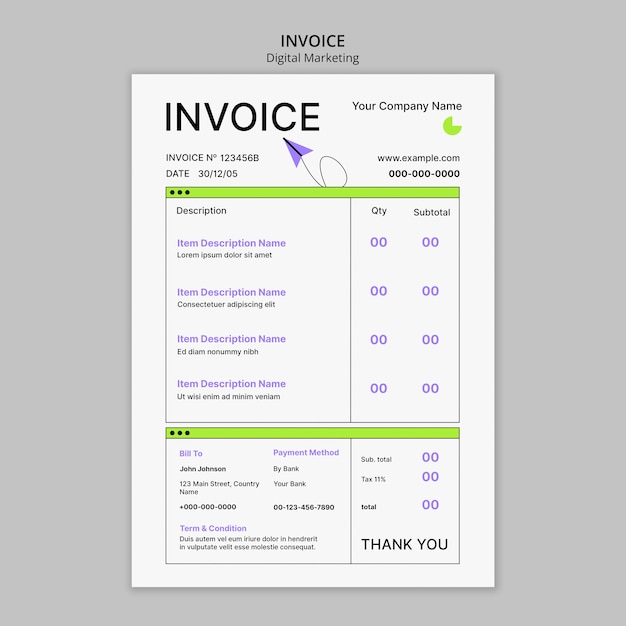 Modèle de marketing numérique design plat