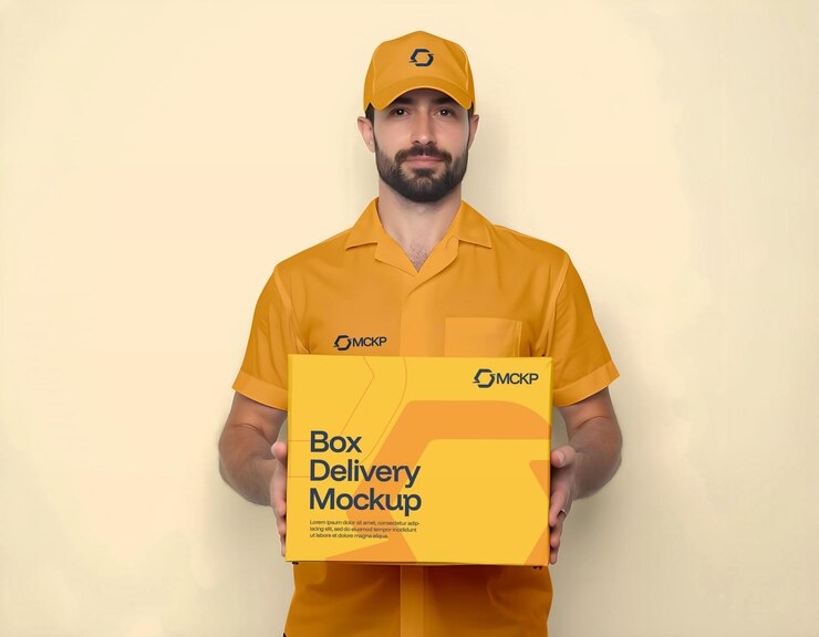 PSD modèle de marque de fret de courrier uniforme