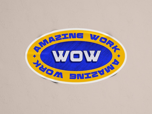 Modèle de marque de logo d'autocollant en forme ovale
