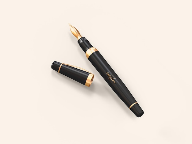 Modèle de marque de stationnaire à stylo plume
