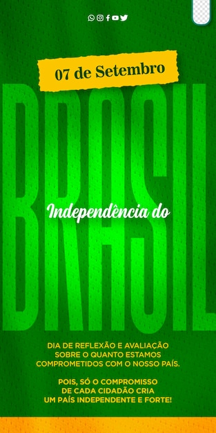 Modèle De Médias Sociaux Commémoration Du 7 Septembre Indépendance Du Brésil Independencia Do Brasil