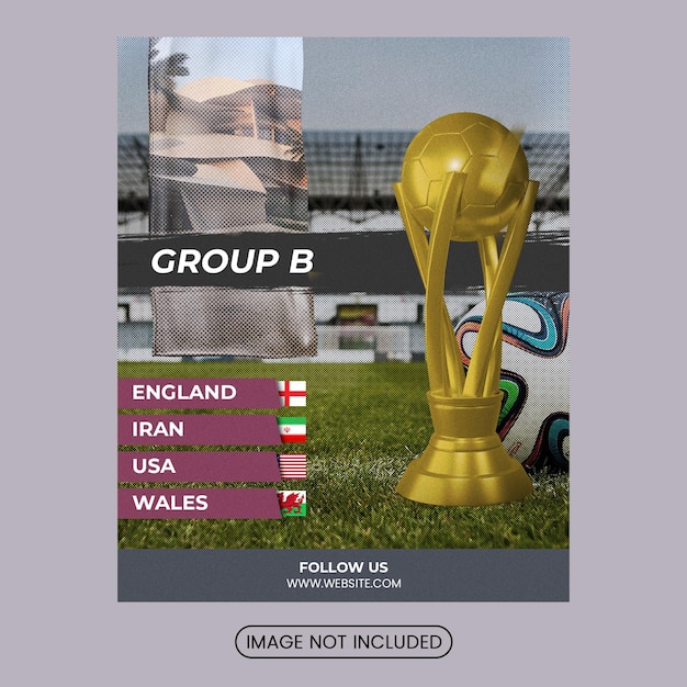 PSD modèle de médias sociaux coupe de football 2022