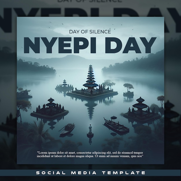 PSD modèle de médias sociaux jour du silence nyepi jour